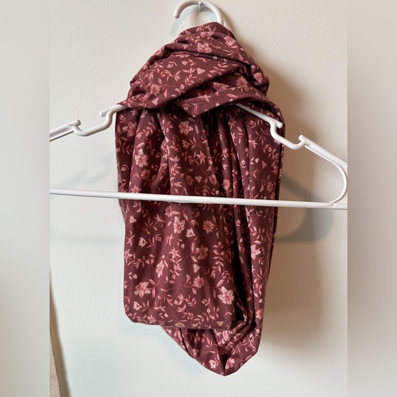 RARE NWT Pact Infinity Scarf Western Floral Jersey Organic Cotton Pink Mauve - Picture 2 of 3